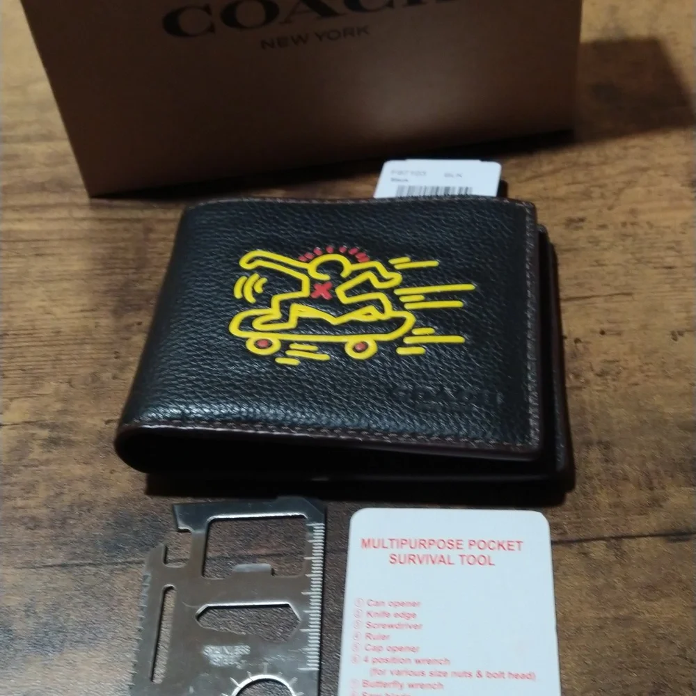 NWT 3 in 1 Keith Haring Skateboarder Wallet + Card Case + Bonus